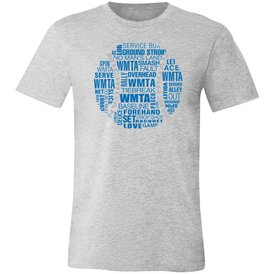 WMTA Honolulu Blue/Silver Tennis Ball Unisex Jersey Tee