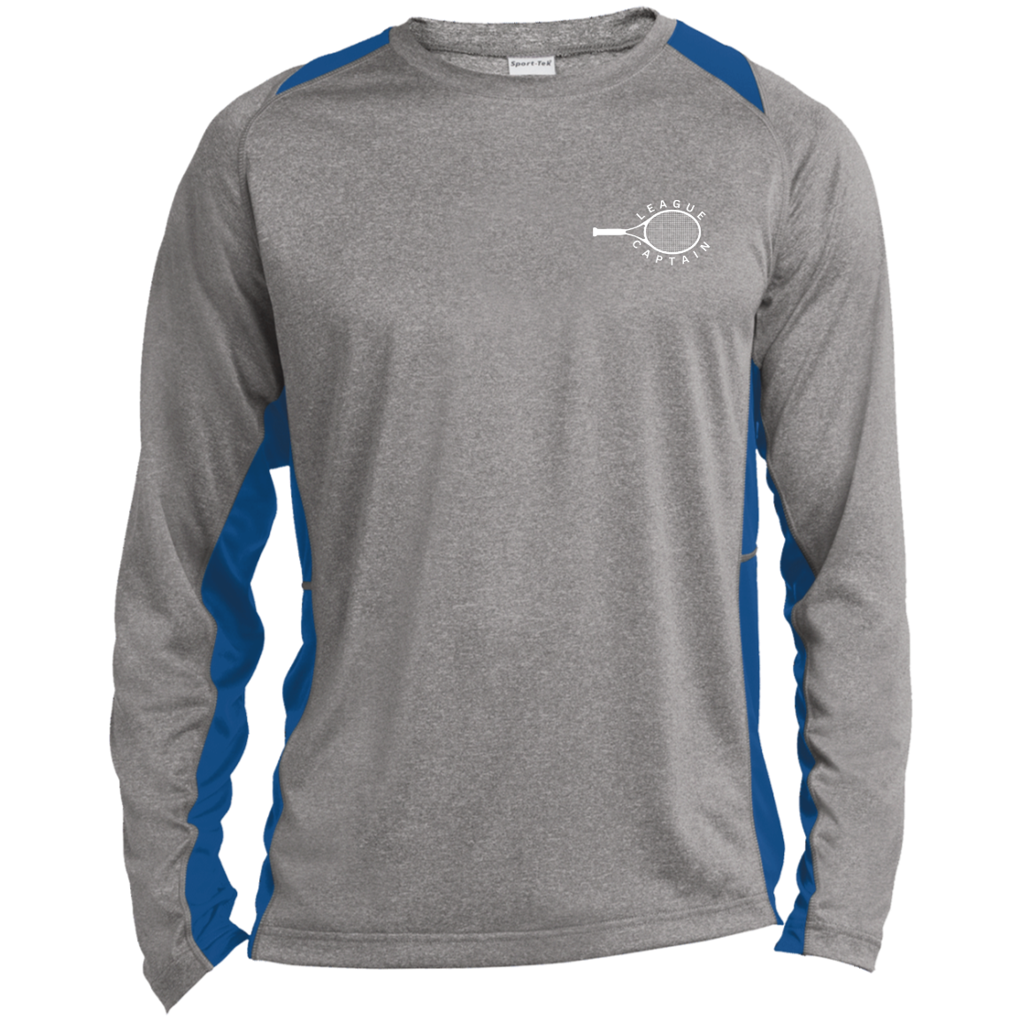 USTA/League Captain Double Logo Men's Long Sleeve Heather Colorblock Performance Tee