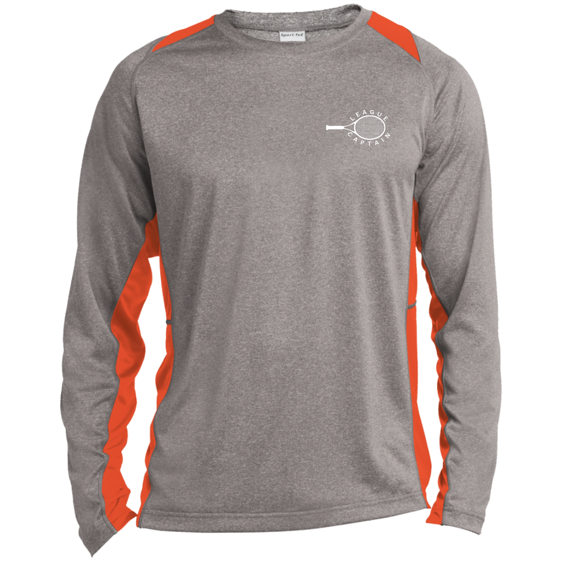USTA/League Captain Double Logo Men's Long Sleeve Heather Colorblock Performance Tee