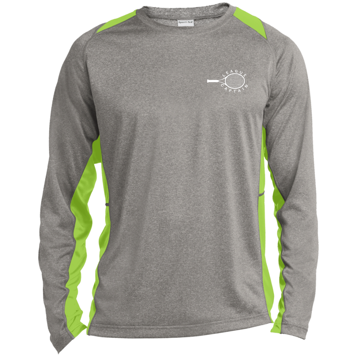 USTA/League Captain Double Logo Men's Long Sleeve Heather Colorblock Performance Tee