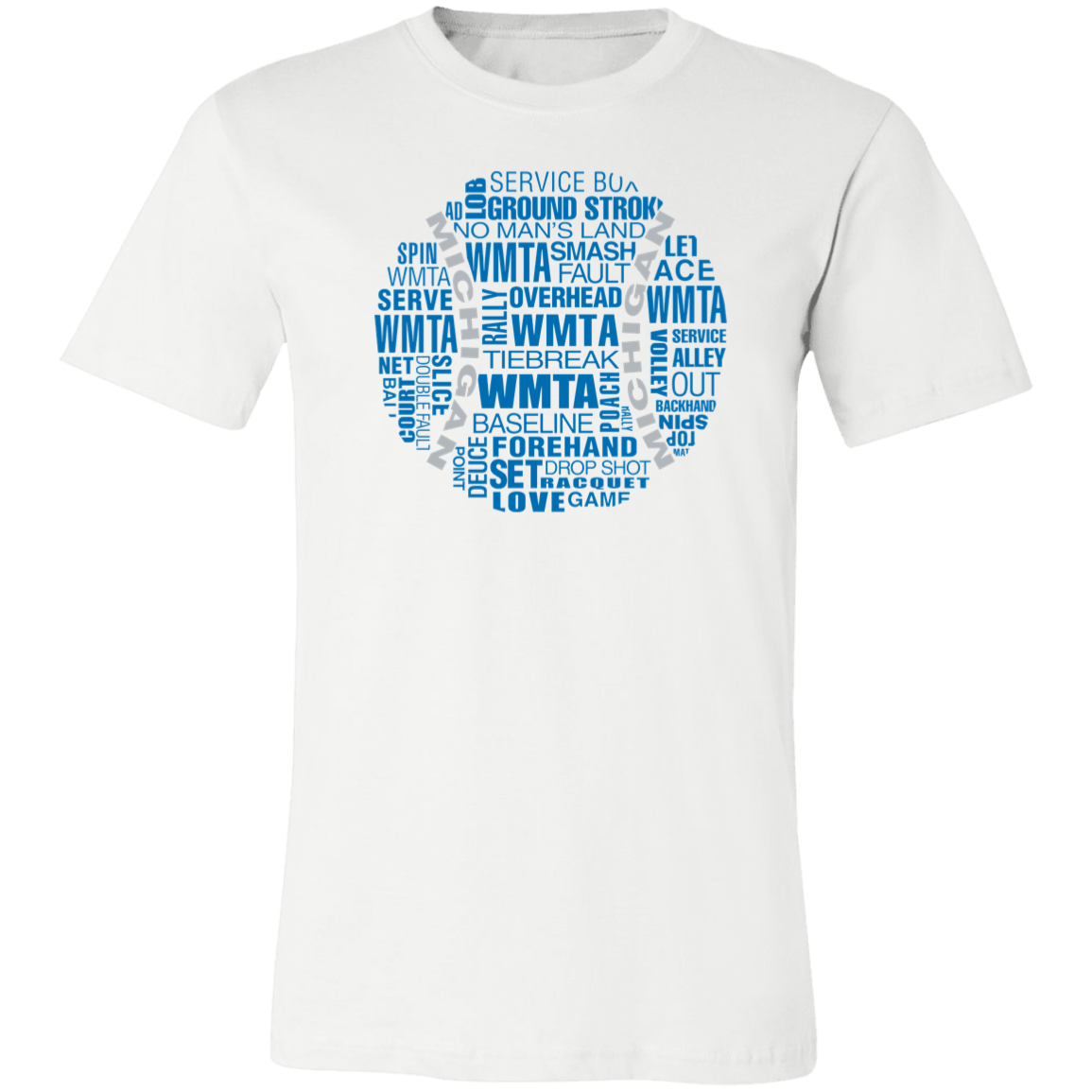 WMTA Honolulu Blue/Silver Tennis Ball Unisex Jersey Tee