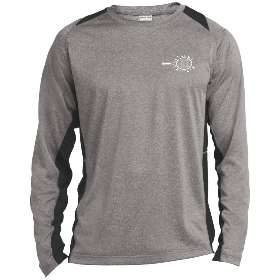 USTA/League Captain Double Logo Men's Long Sleeve Heather Colorblock Performance Tee