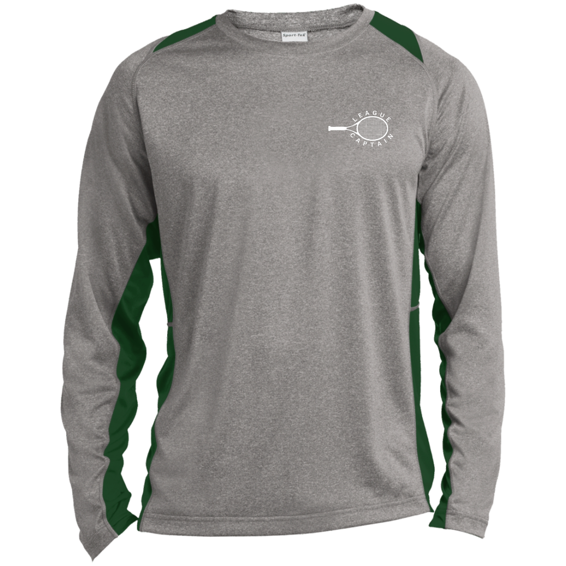 USTA/League Captain Double Logo Men's Long Sleeve Heather Colorblock Performance Tee