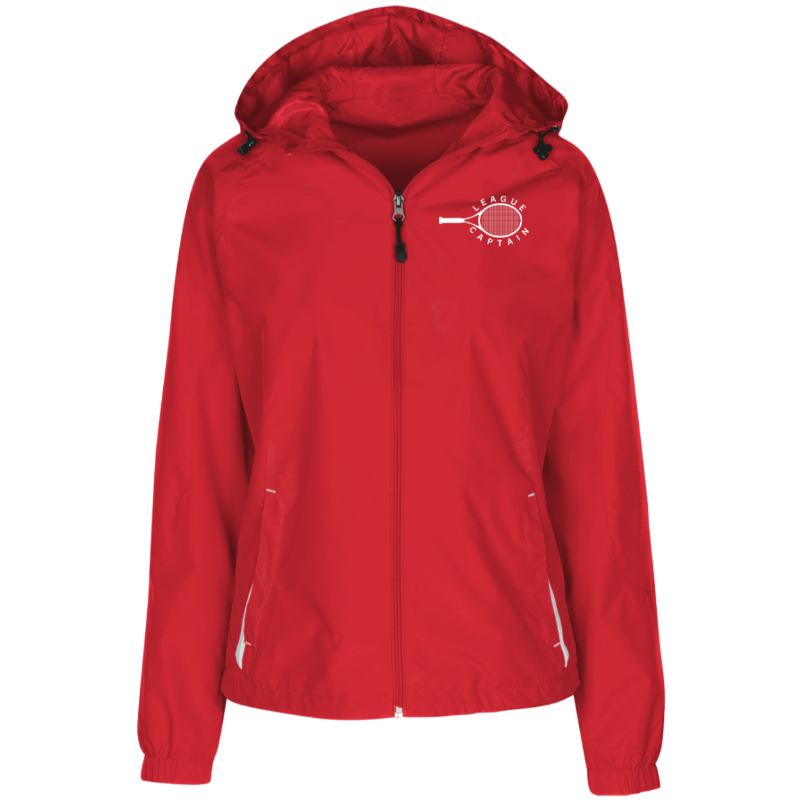 League Captain Ladies' Jersey-Lined Hooded Windbreaker