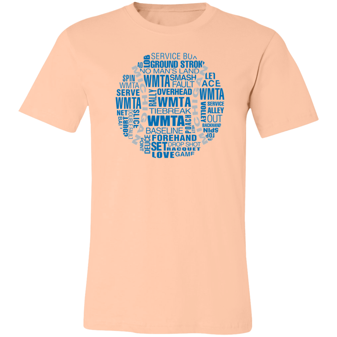 WMTA Honolulu Blue/Silver Tennis Ball Unisex Jersey Tee