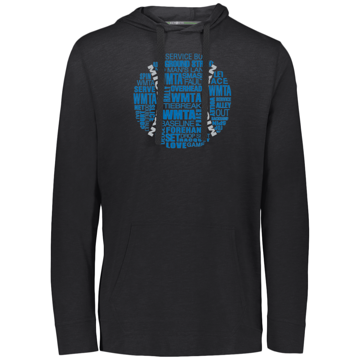 SEMTA Honolulu Blue/Silver Tennis Ball Lightweight Eco-Hoodie