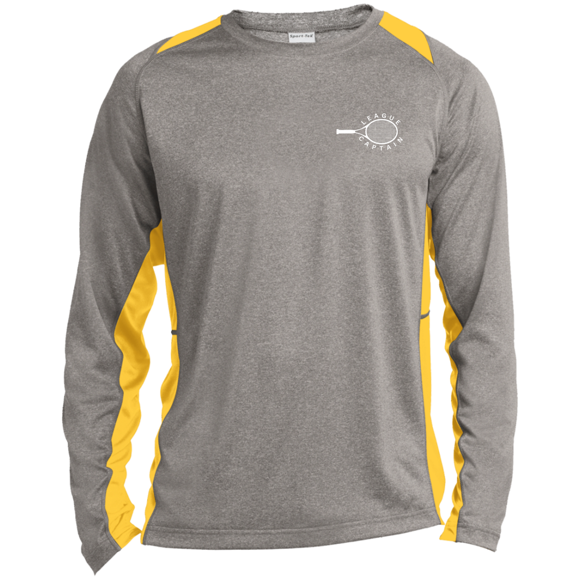 USTA/League Captain Double Logo Men's Long Sleeve Heather Colorblock Performance Tee