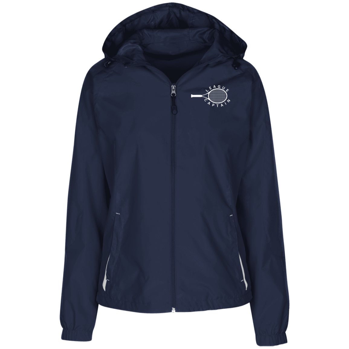 League Captain Ladies' Jersey-Lined Hooded Windbreaker