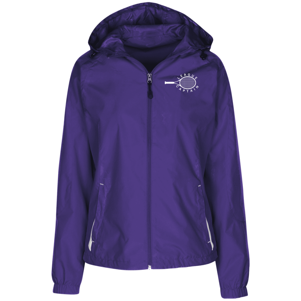 League Captain Ladies' Jersey-Lined Hooded Windbreaker