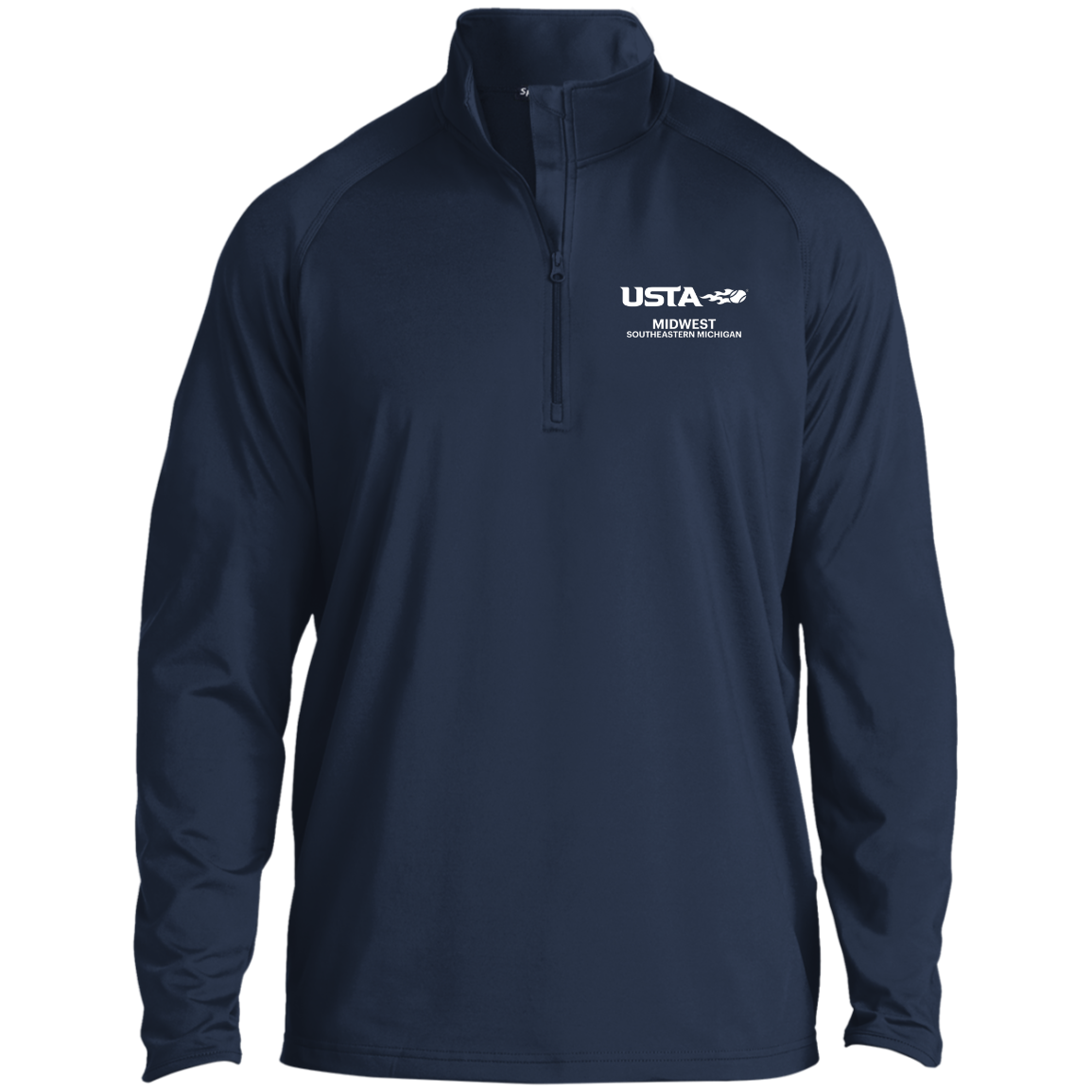 USTA Logo Men's 1/2 Zip Raglan Performance Pullover