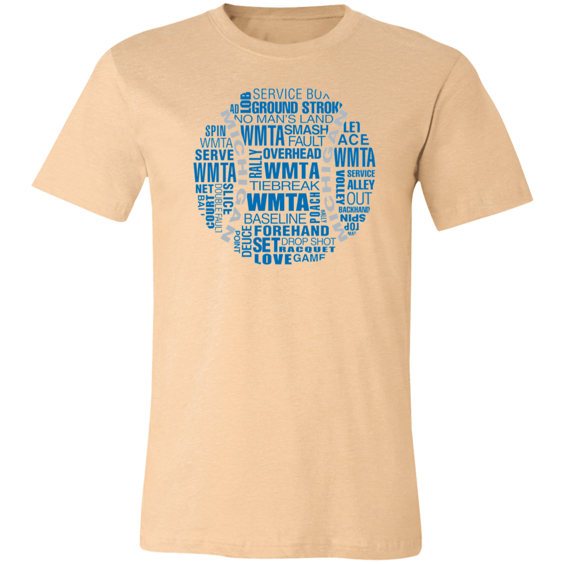WMTA Honolulu Blue/Silver Tennis Ball Unisex Jersey Tee