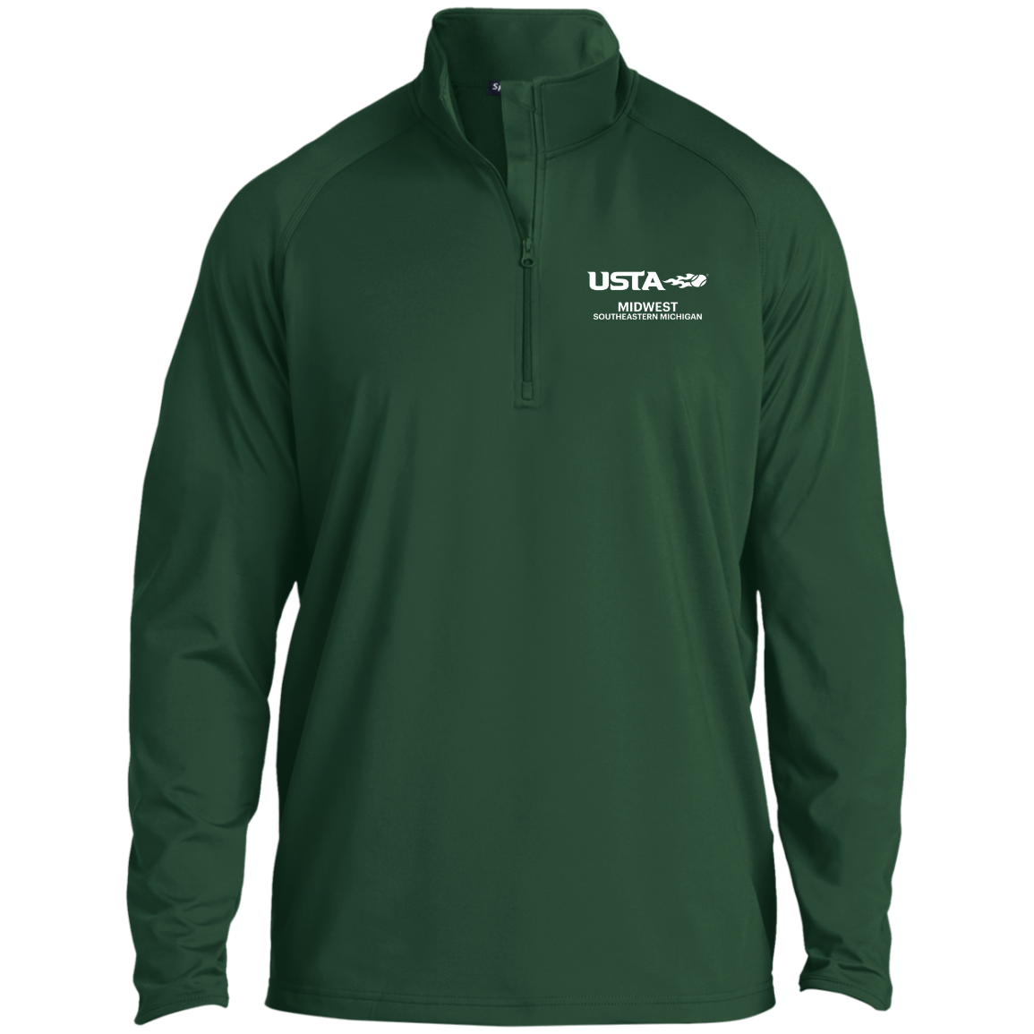 USTA Logo Men's 1/2 Zip Raglan Performance Pullover