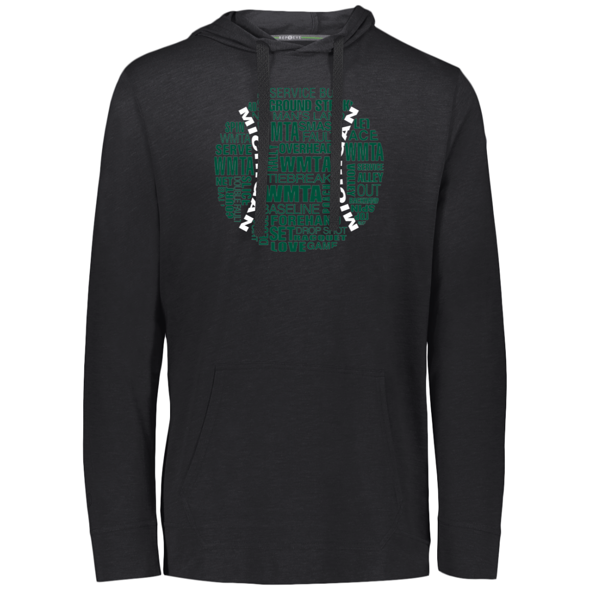 WMTA Green/White Tennis Ball Lightweight Eco-Hoodie