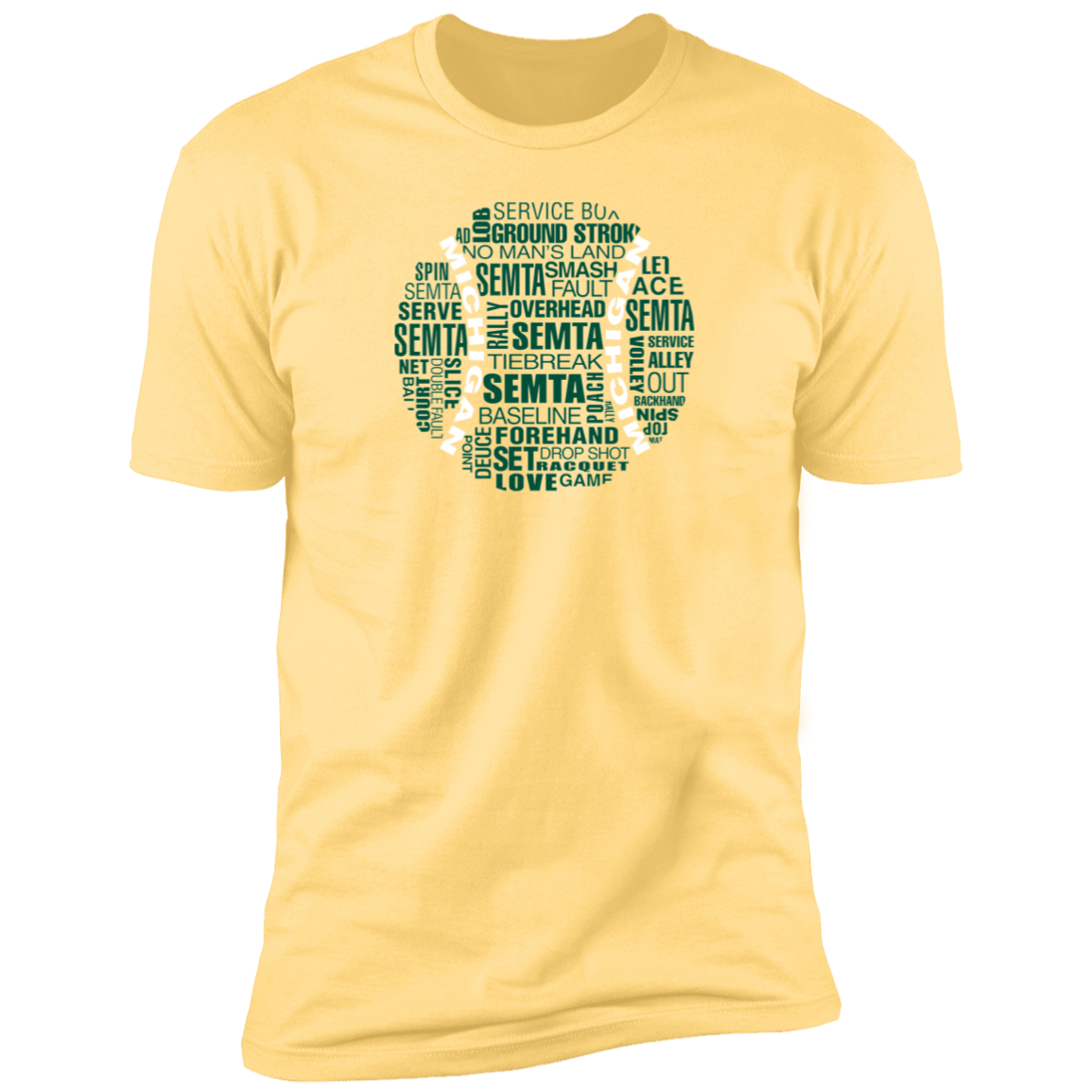 SEMTA Green White Tennis Ball Premium Men's T-Shirt