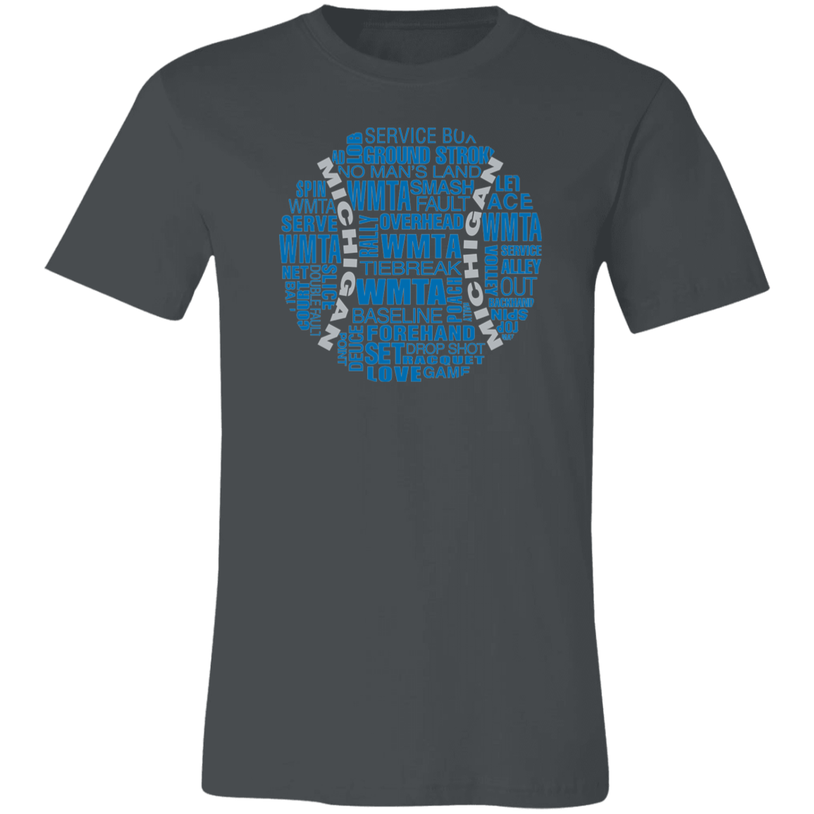 WMTA Honolulu Blue/Silver Tennis Ball Unisex Jersey Tee