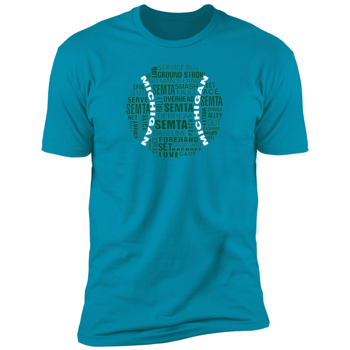 SEMTA Green White Tennis Ball Premium Men's T-Shirt