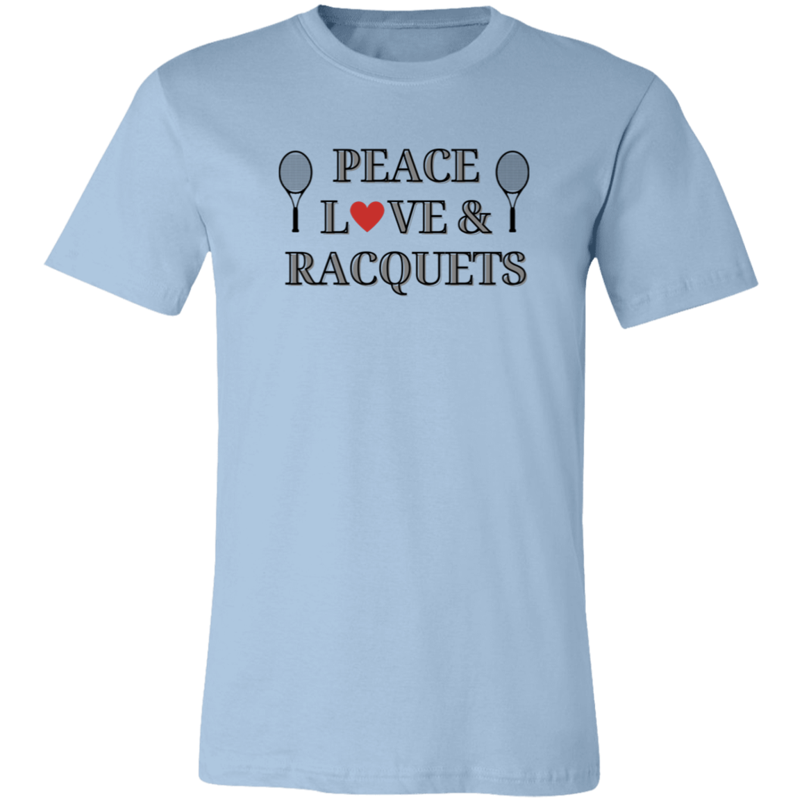 Peace Love & Racquets Unisex Jersey Tee