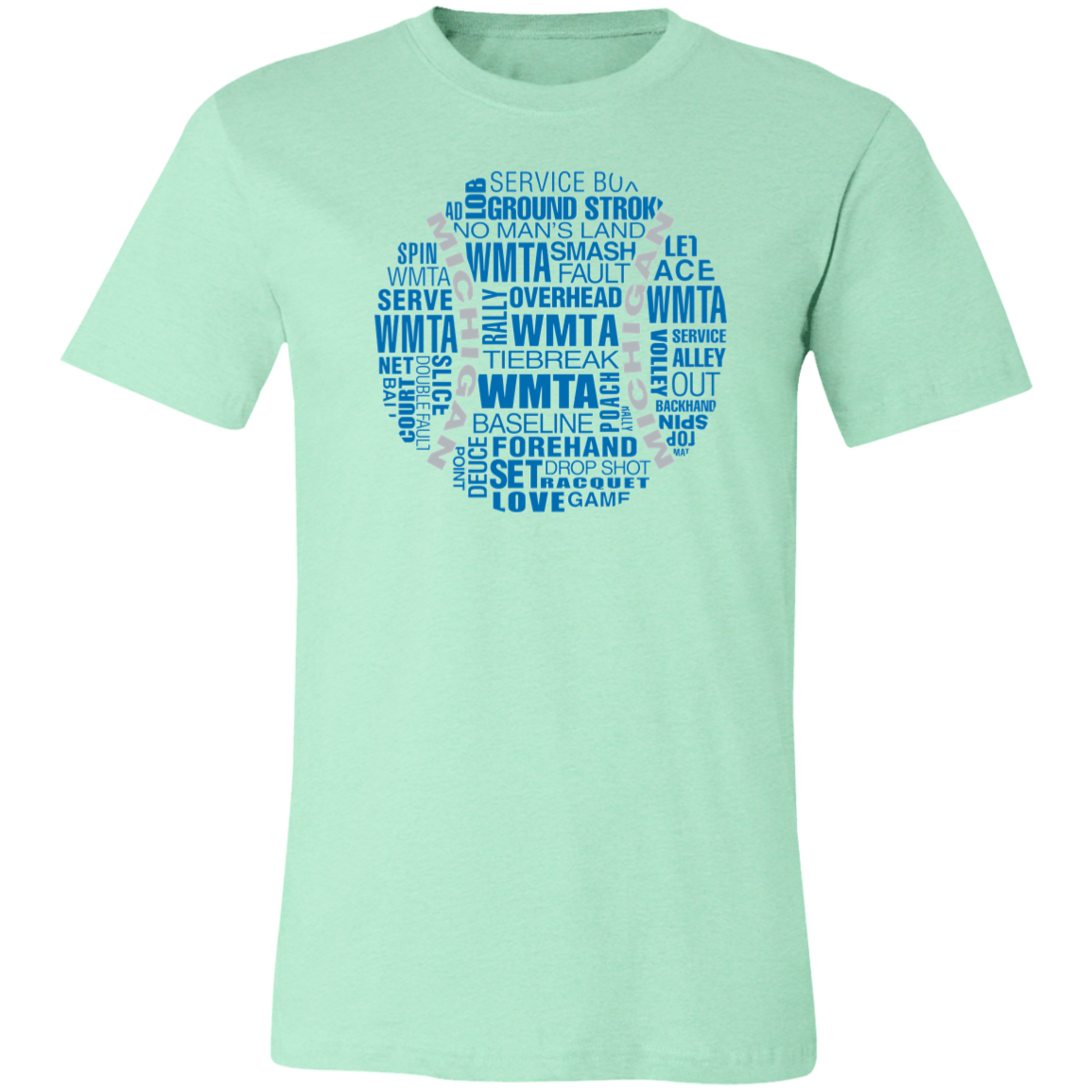 WMTA Honolulu Blue/Silver Tennis Ball Unisex Jersey Tee