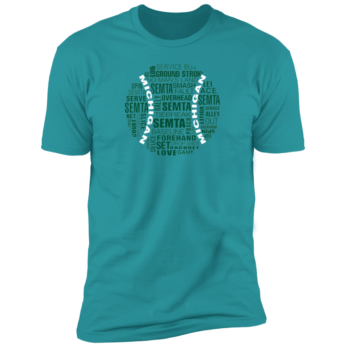 SEMTA Green White Tennis Ball Premium Men's T-Shirt