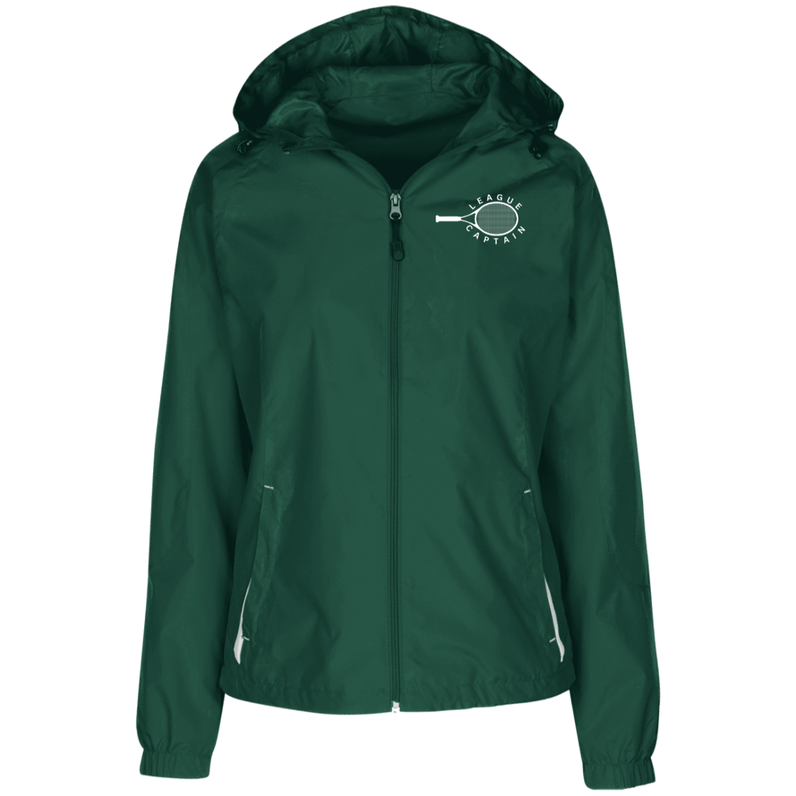 League Captain Ladies' Jersey-Lined Hooded Windbreaker