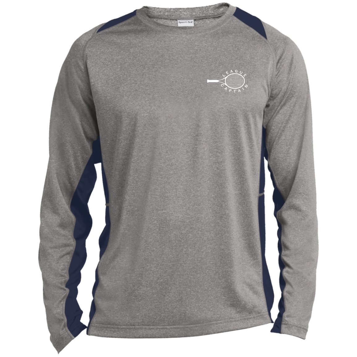 USTA/League Captain Double Logo Men's Long Sleeve Heather Colorblock Performance Tee