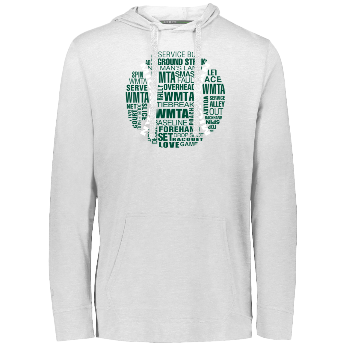 WMTA Green/White Tennis Ball Lightweight Eco-Hoodie