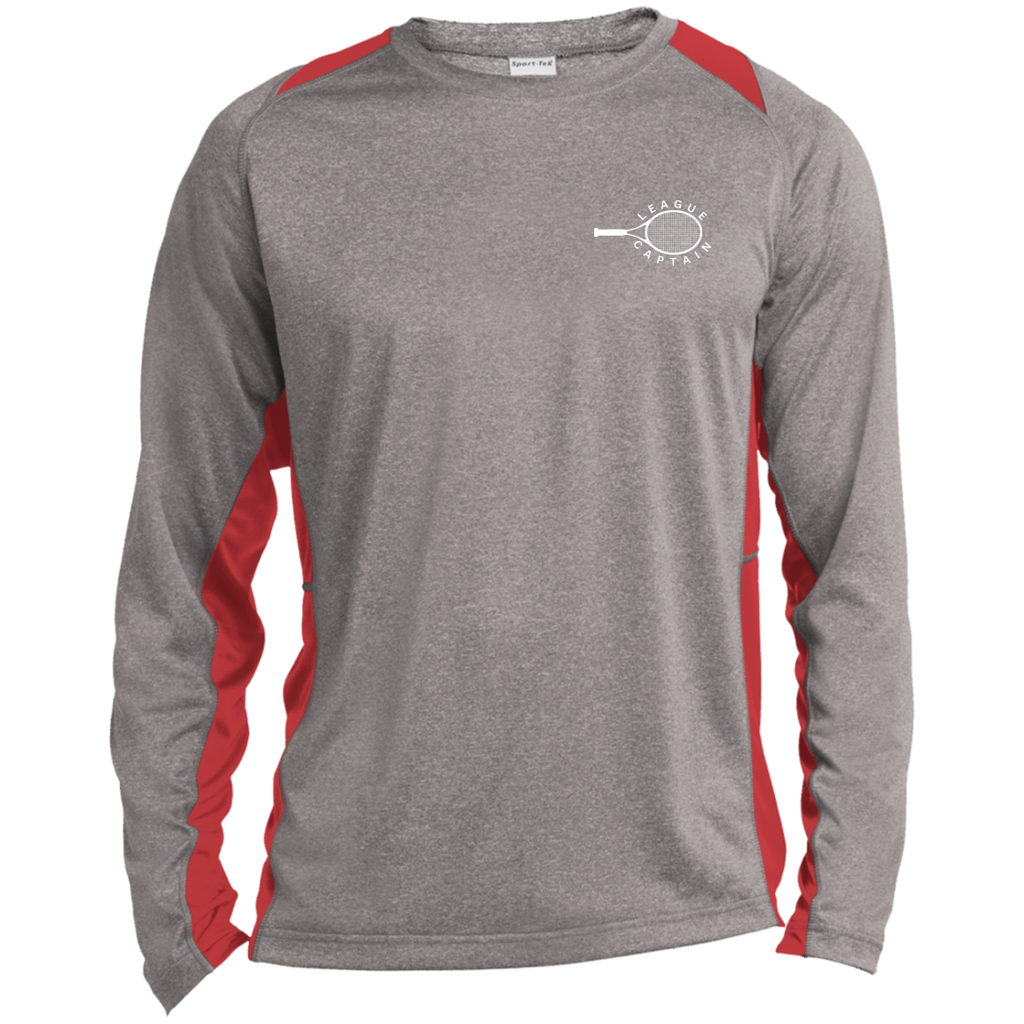 USTA/League Captain Double Logo Men's Long Sleeve Heather Colorblock Performance Tee