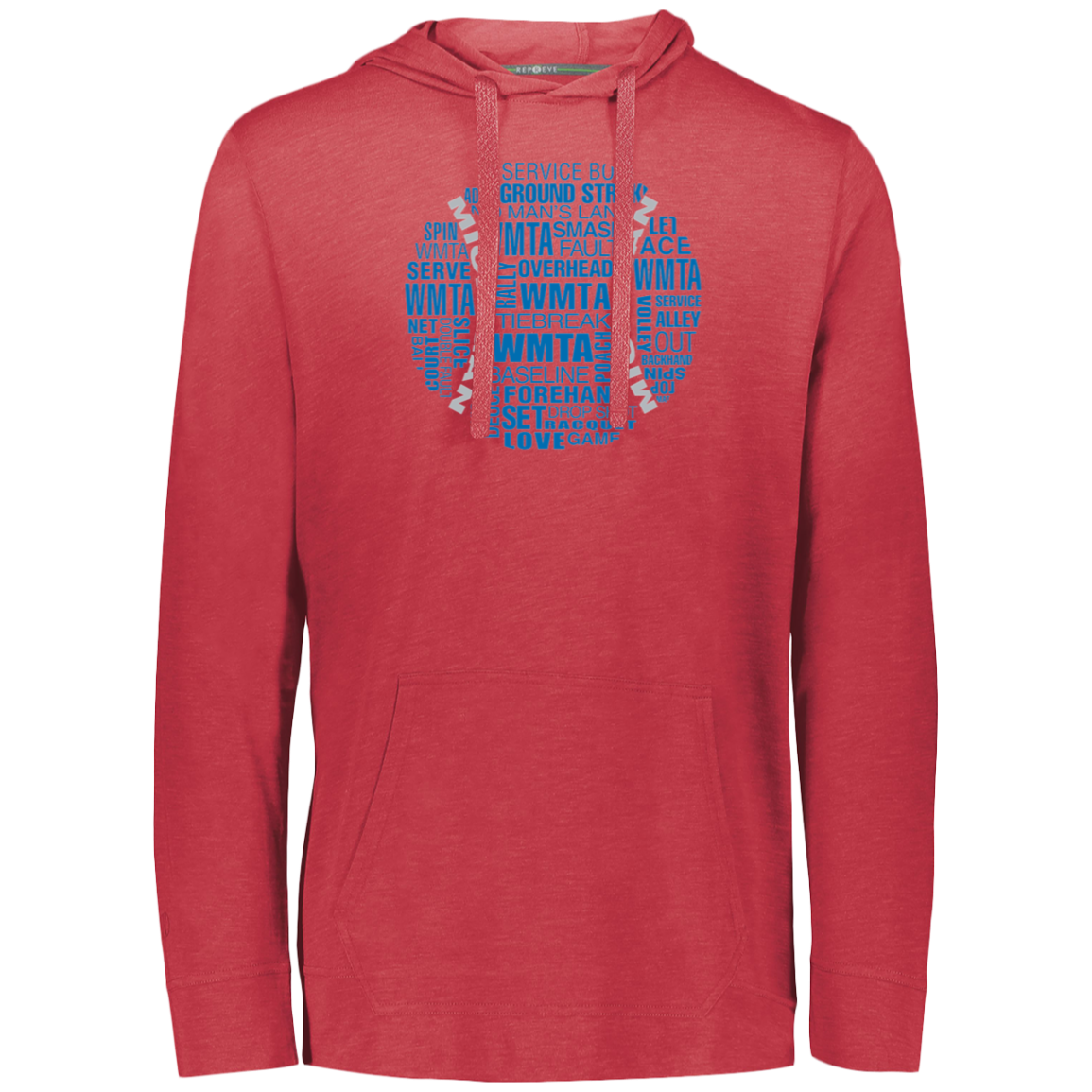 SEMTA Honolulu Blue/Silver Tennis Ball Lightweight Eco-Hoodie