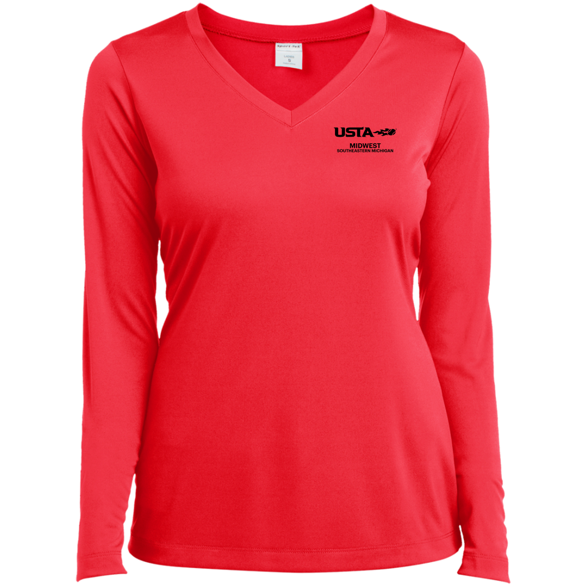 USTA Ladies’ Long Sleeve Performance V-Neck Tee