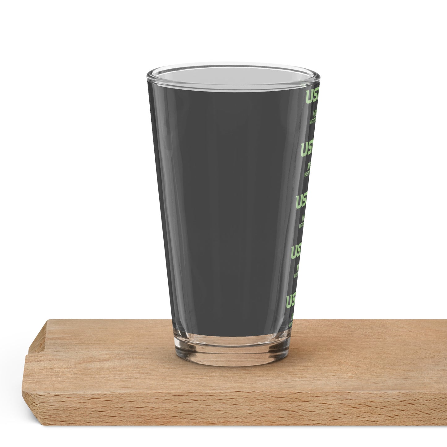 USTA Western Michigan Linear Motif Shaker pint glass