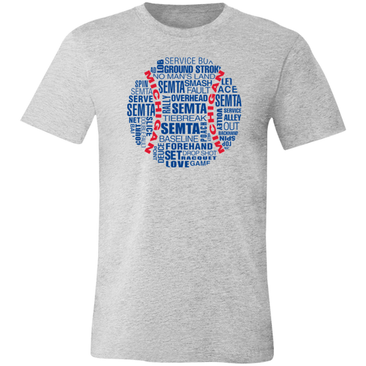 SEMTA Blue/Red Tennis Ball Unisex Jersey Tee