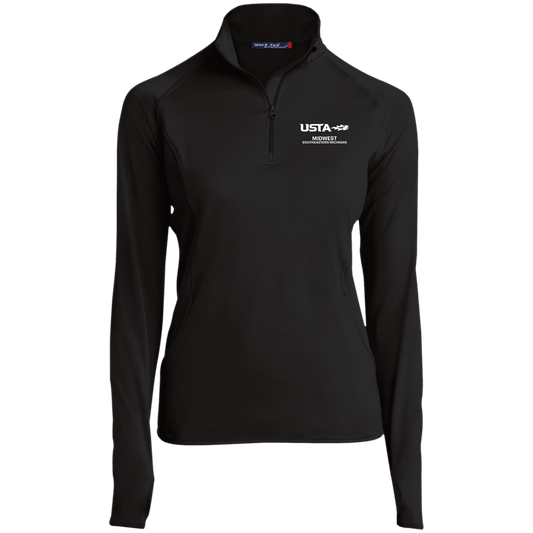 USTA Logo Ladies' 1/2 Zip Performance Pullover